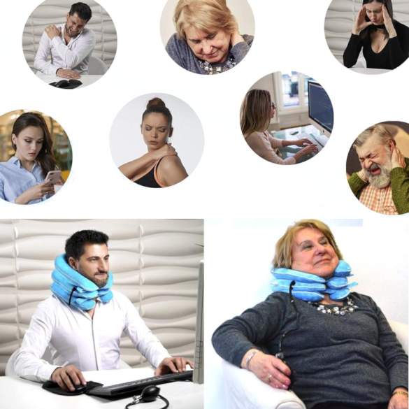 neck pain relief with air neck traction collar